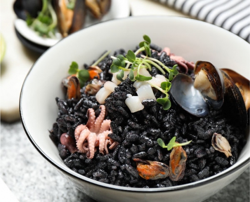 arroz negro con chipirones