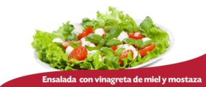 ensalada de vinagreta con miel y mostaza