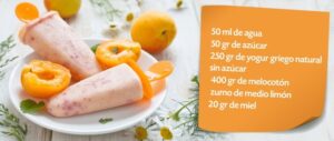 polos cremosos de melocoton y yogurt griego