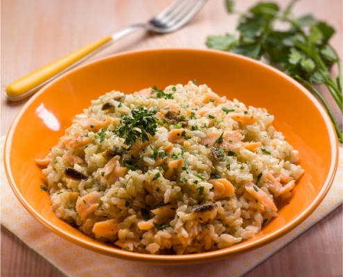 Receta deportiva: Risotto de salmón