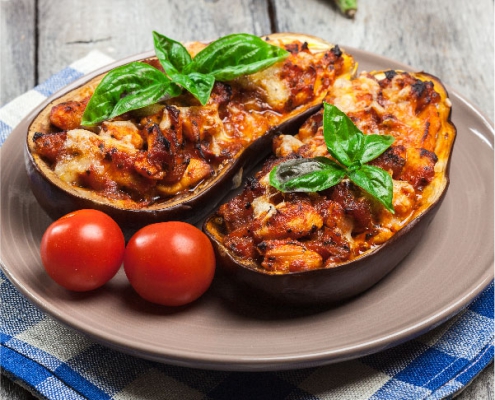 Mini receta de berenjenas rellenas a la boloñesa