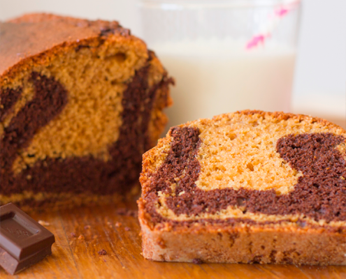 receta de bizcocho amaromado esponjoso de chocolate y vainilla