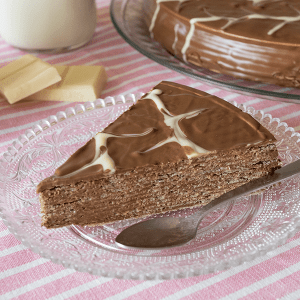 tarta de obleas con chocolate