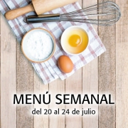 Menú semanal del 20 al 24 de julio