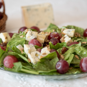 ensalada de espinacas y gorgonzola