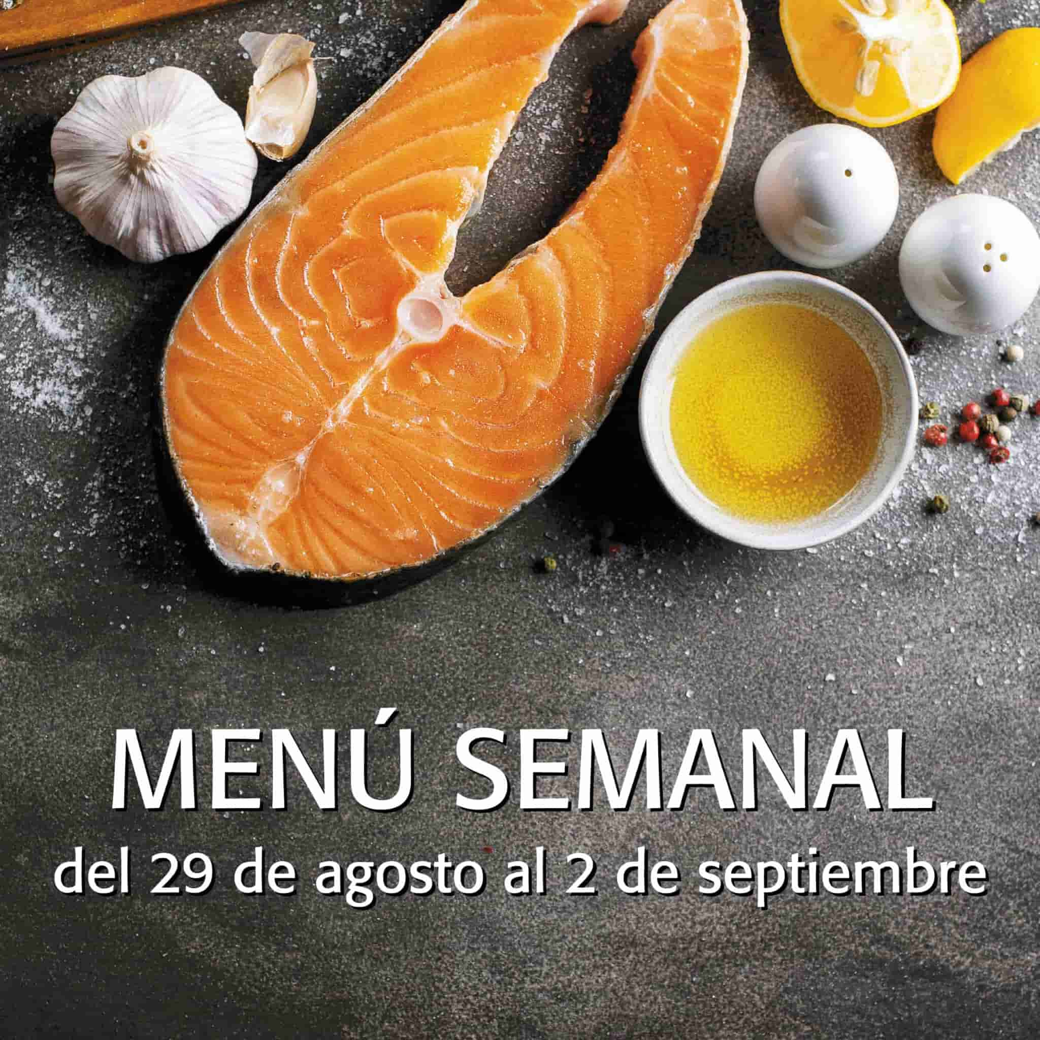 Menú semanal del 29 de agosto al 2 de septiembre