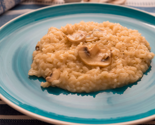 arroz cremoso con champiñones