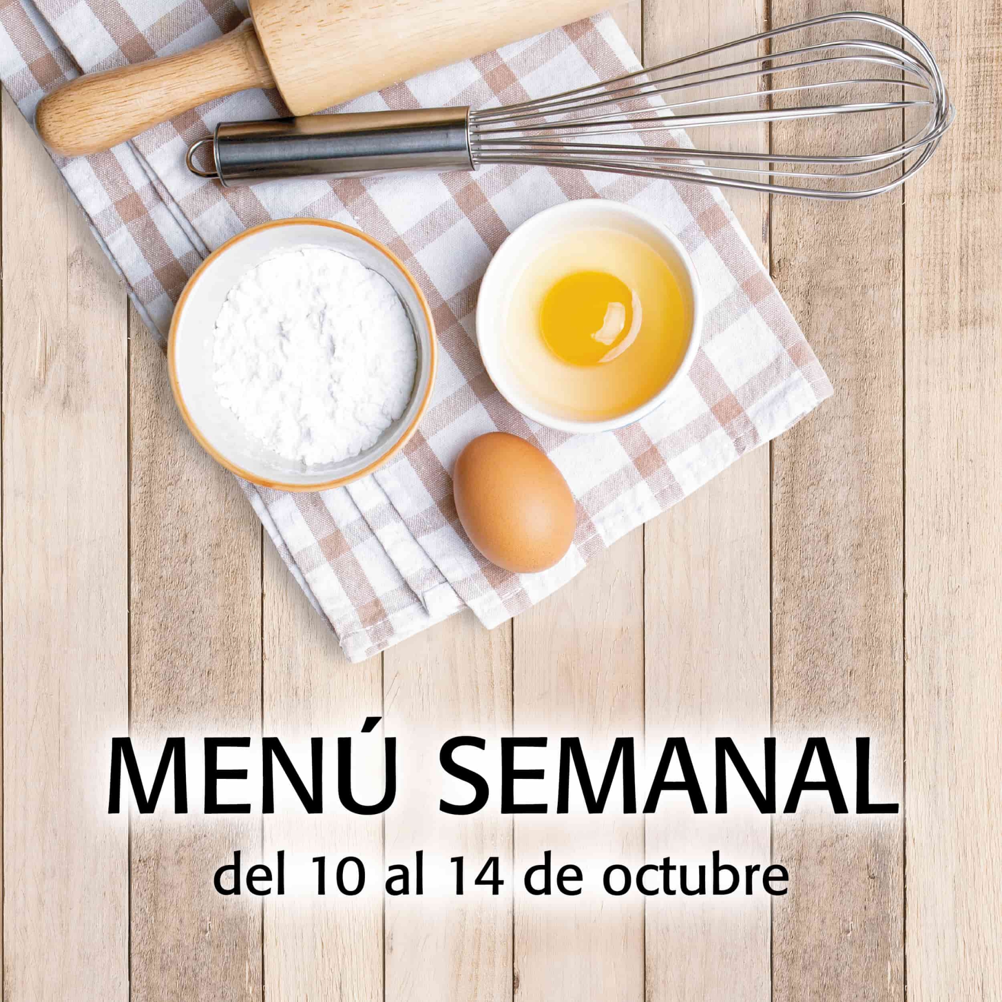 Menú semanal del 10 al 14 de octubre