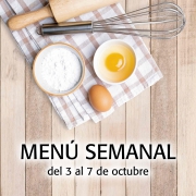 Menú semanal del 3 al 7 de octubre