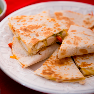 quesadillas de pollo y verduras