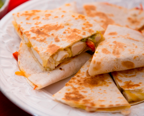 quesadillas de pollo y verduras