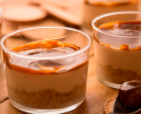 cheesecake de dulce de leche en vasitos