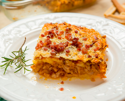 pastel de puré de patatas y carne