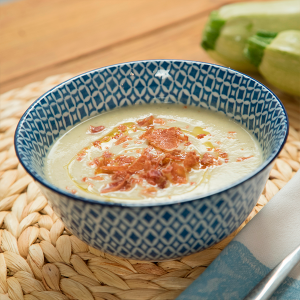 Crema de coliflor, calabacín y puerro