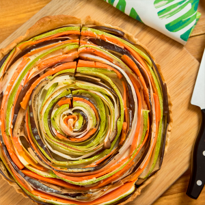 tarta de verduras en espiral
