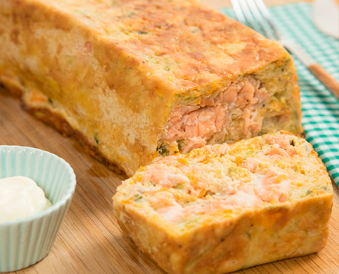 pastel de verduras con salmón