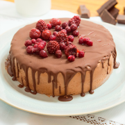 tarta de yogur y chocolate con aceite de coco