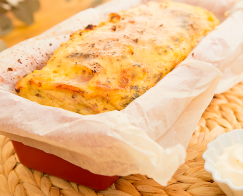 pastel de pollo relleno de jamón y queso