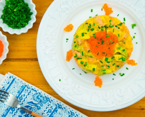 tartar de salmón con aguacate