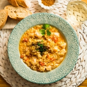 arroz con merluza al curry