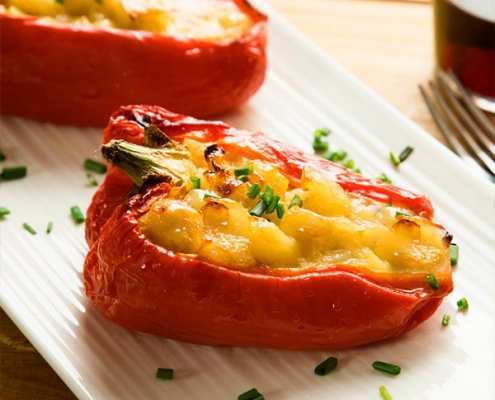 Pimientos rellenos de tortilla de patatas