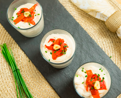 Vasitos de crema de brandada de bacalao