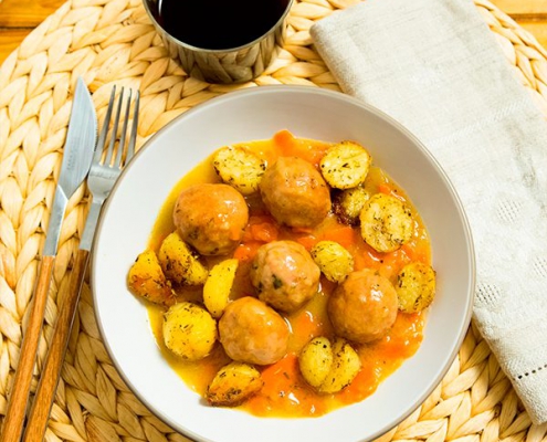 albóndigas de pollo a la cerveza