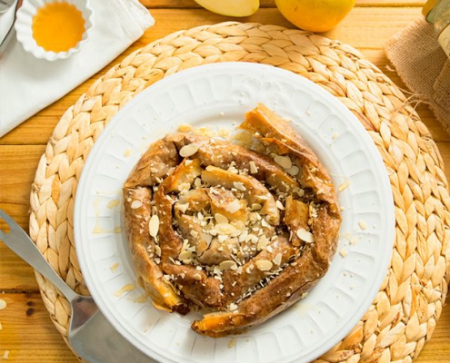 Tarta de manzana en espiral