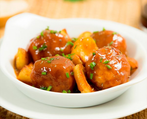 Albóndigas en salsa barbacoa