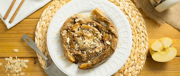 Tarta de manzana en espiral