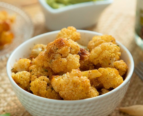 bocaditos de coliflor con aceite de coco