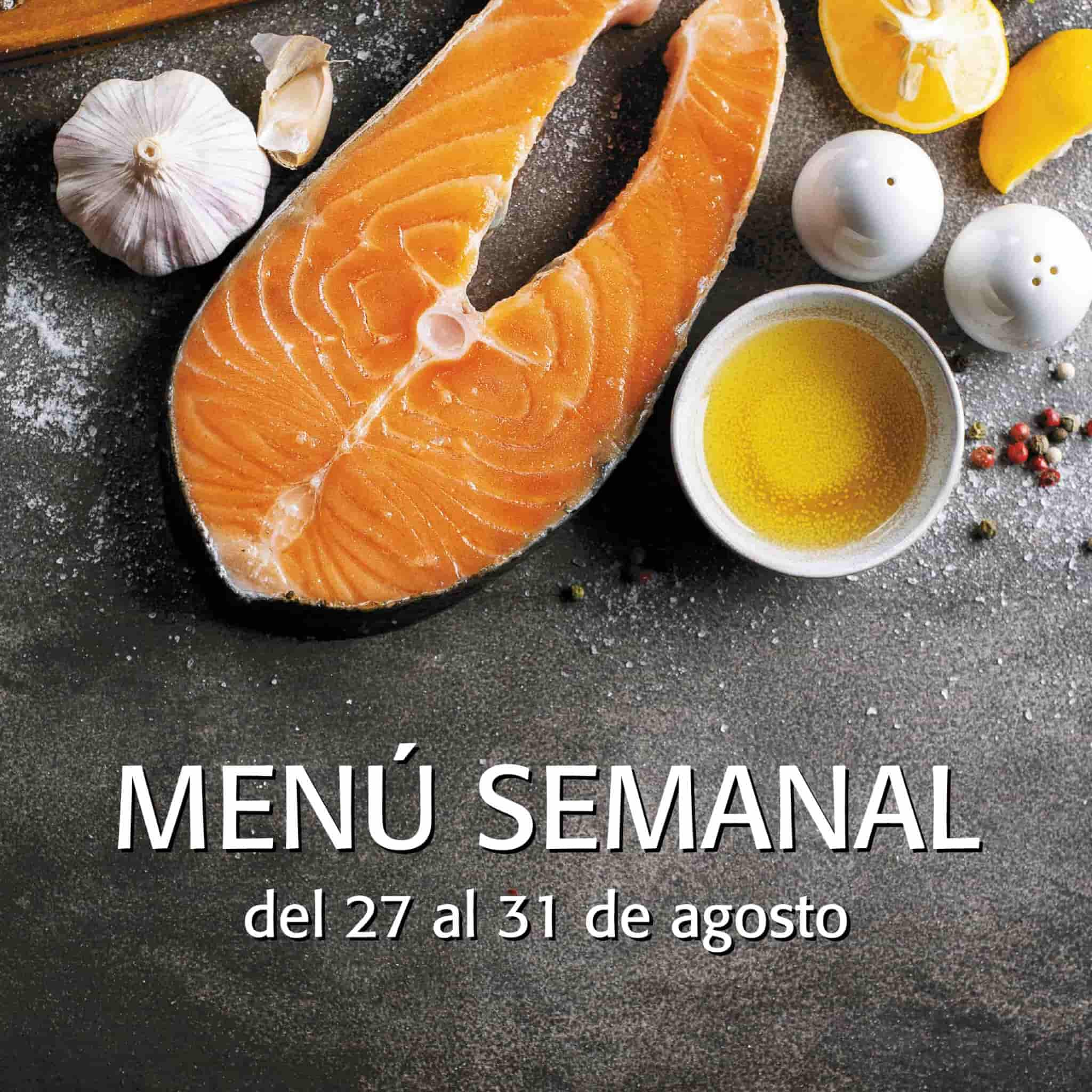 Menú semanal del 27 al 31 de agosto