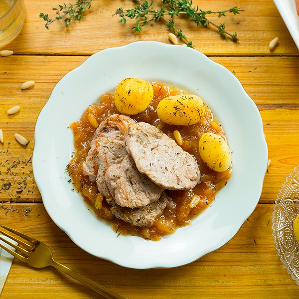 solomillo de cerdo con salsa de membrillo