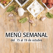 Menú semanal del 15 al 19 de octubre