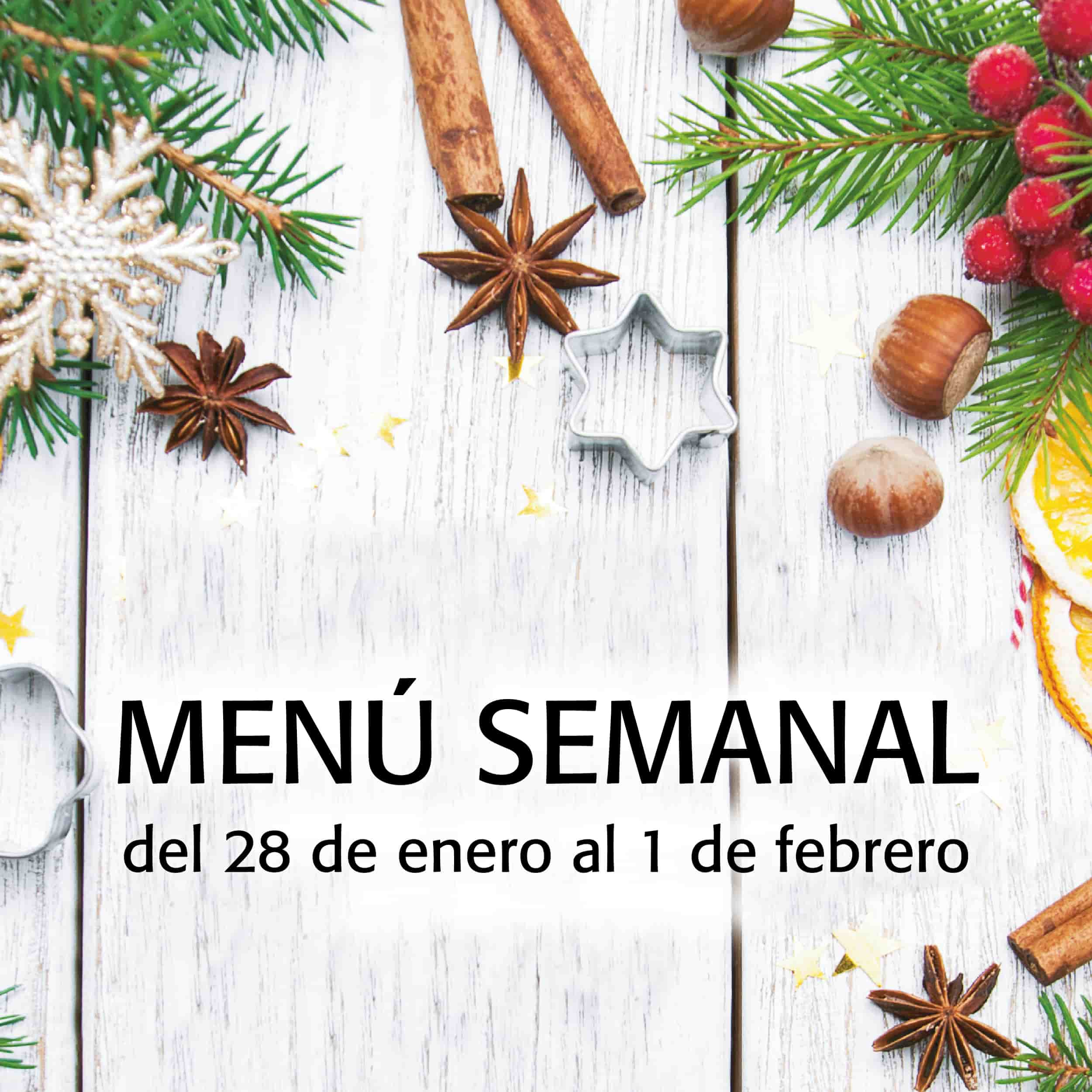 Menú semanal del 28 de enero al 1 de febrero