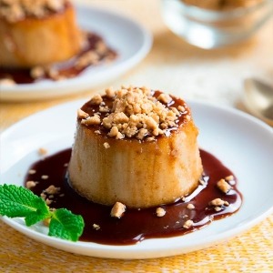 Flan de turrón