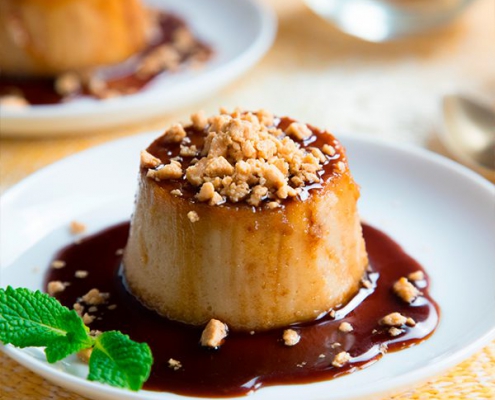 Flan de turrón