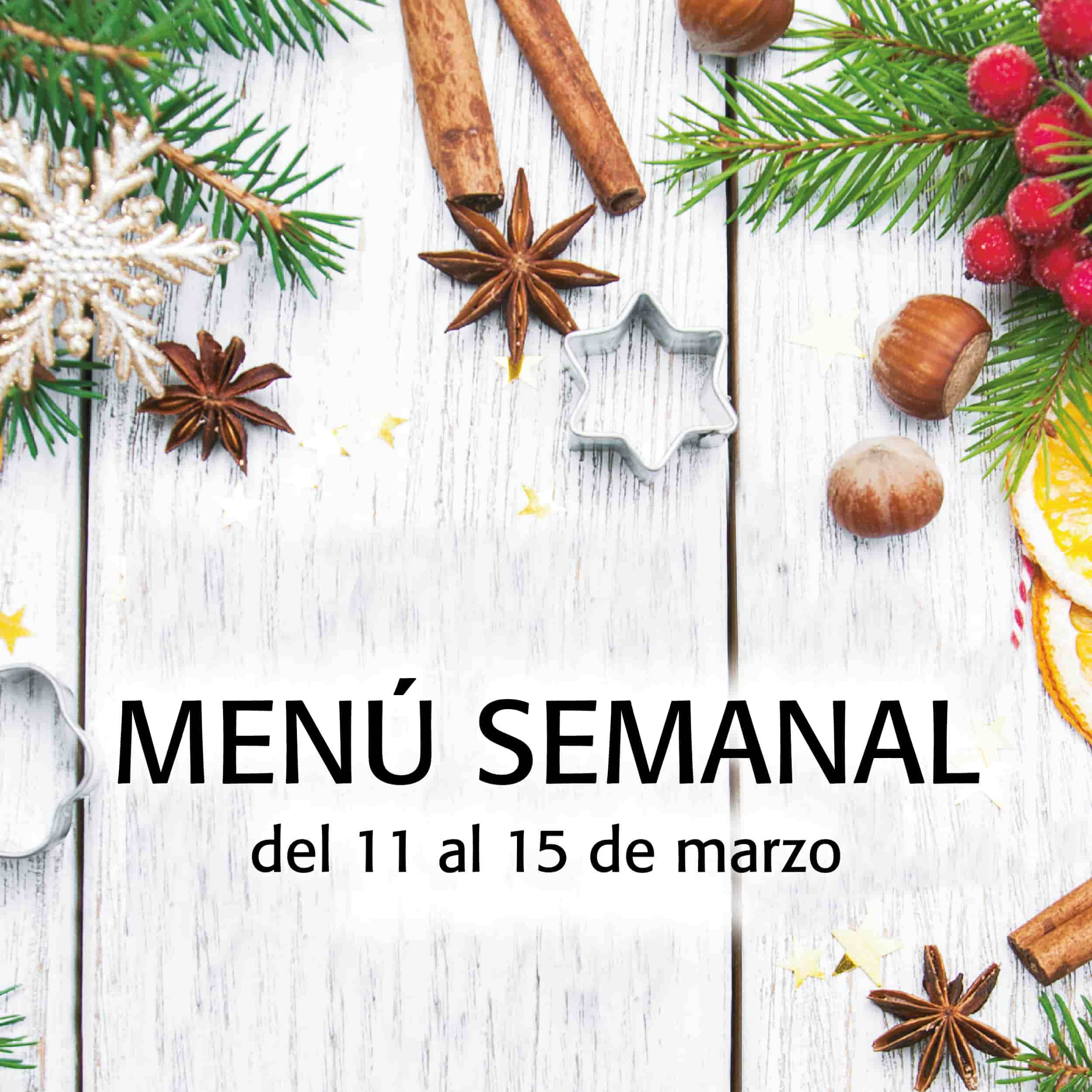 Menú semanal del 11 al 15 de marzo