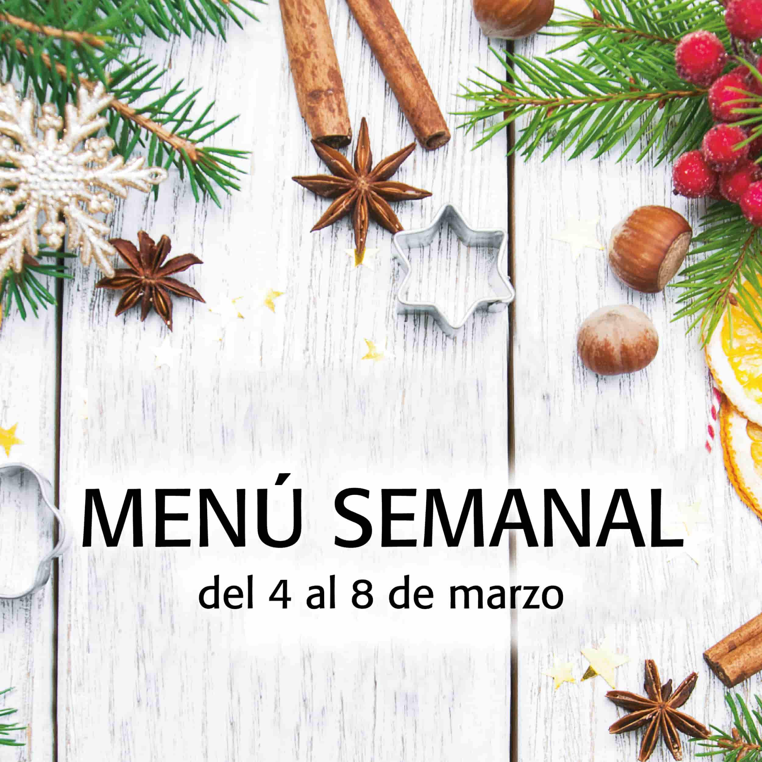 Menú semanal del 4 al 8 de marzo