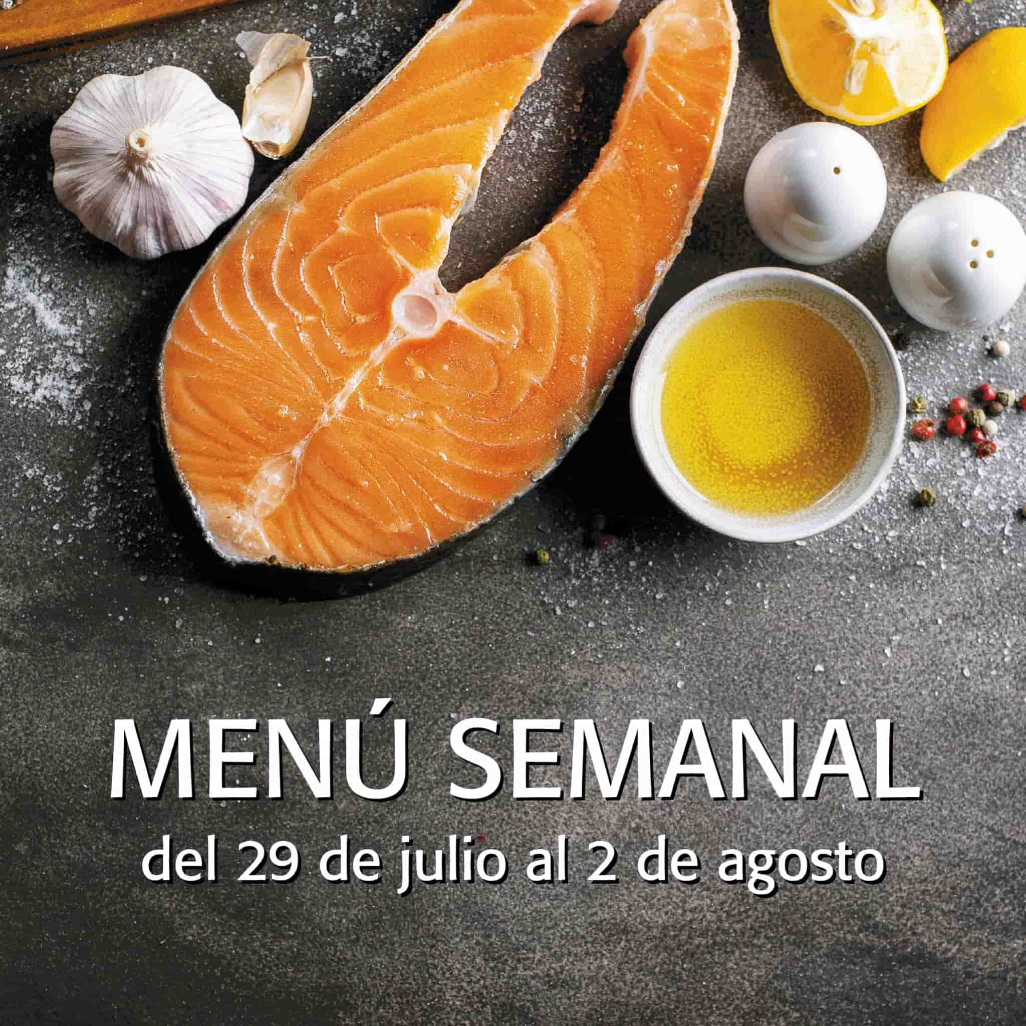 Menú semanal del 29 de julio al 2 de agosto