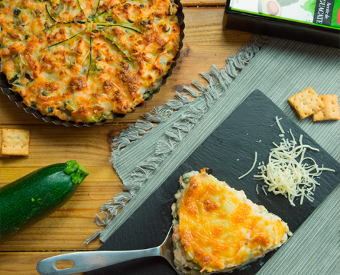 Pastel de calabacín y salmón