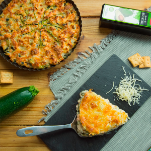 Pastel de calabacín y salmón