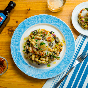 Ensalada de bacalao y alubias