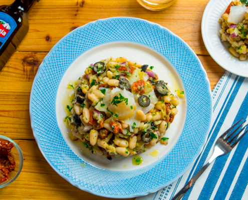 Ensalada de bacalao y alubias