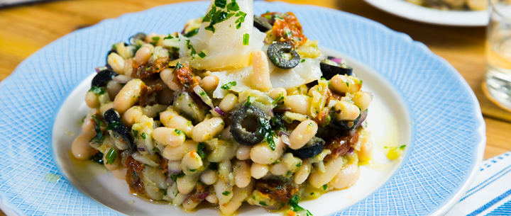 Ensalada de bacalao y alubias