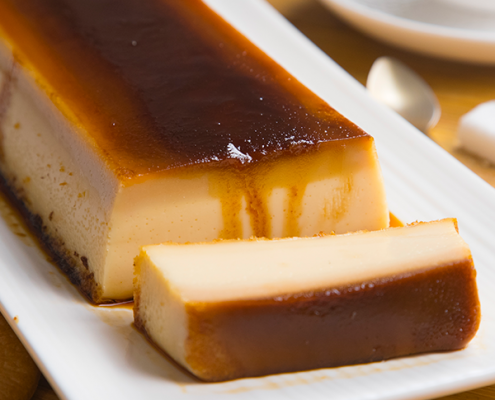 Flan de huevo y galletas