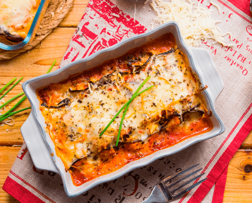 Canelones de berenjena con atún