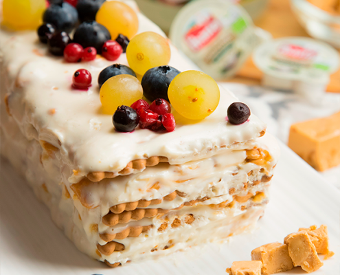 Tarta de galletas y turrón