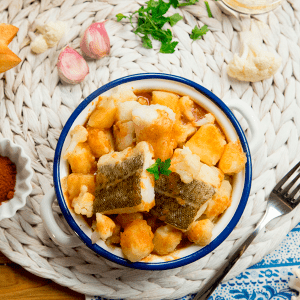 Bacalao a la gallega con coliflor