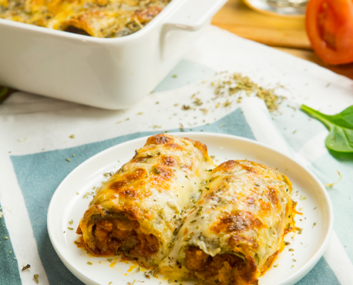 Canelones de espinacas